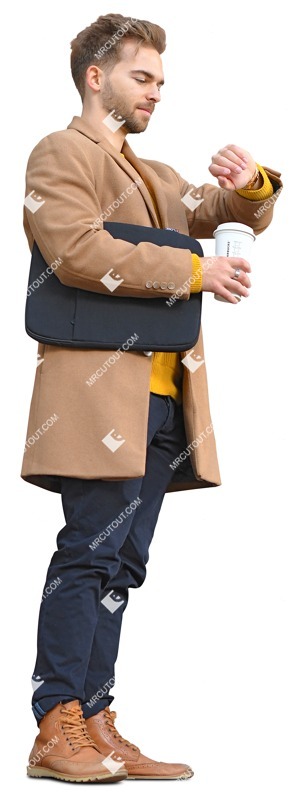 Man drinking coffee people png (10217)