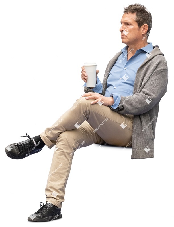Man drinking coffee people png (12727)