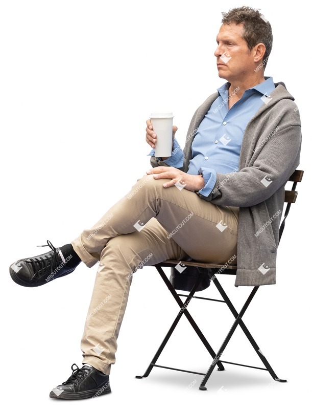 Man drinking coffee people png (12724)
