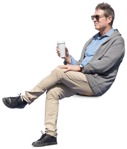 Man drinking coffee people png (12222) - miniature