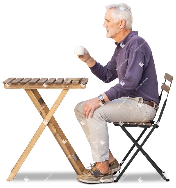 Man drinking coffee people png (13327)