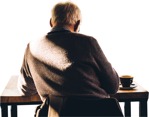 Cut out Elderly Sitting 0002 | MrCutout.com - miniature