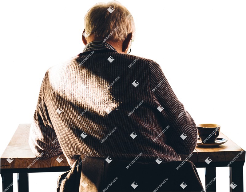 Man drinking coffee cut out people (716)