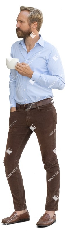 Man drinking coffee people png (12548)