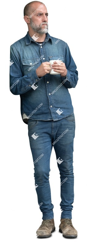 Man drinking coffee people png (15153)