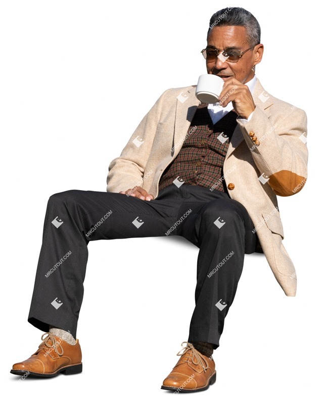 Man drinking coffee people cutouts (13806)