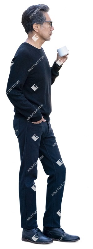 Man drinking coffee person png (15479)