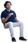 Man drinking coffee people png (15402) - miniature