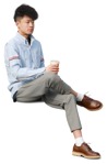 Man drinking coffee people png (17407) - miniature