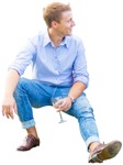 Man drinking wine human png (4042) - miniature