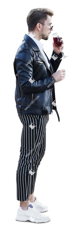 Man drinking wine people png (10811)