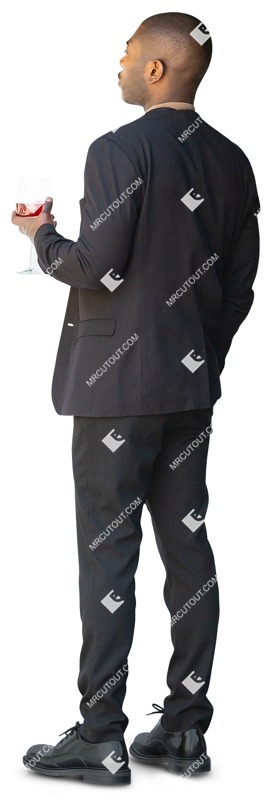 Man drinking wine cut out people (13218)