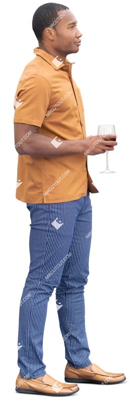 Man drinking wine entourage people (15003)