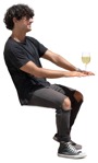 Man drinking wine person png (14764) - miniature