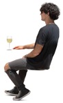Man drinking wine  (13871) - miniature