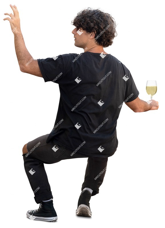 Man drinking wine people cutouts (14240)