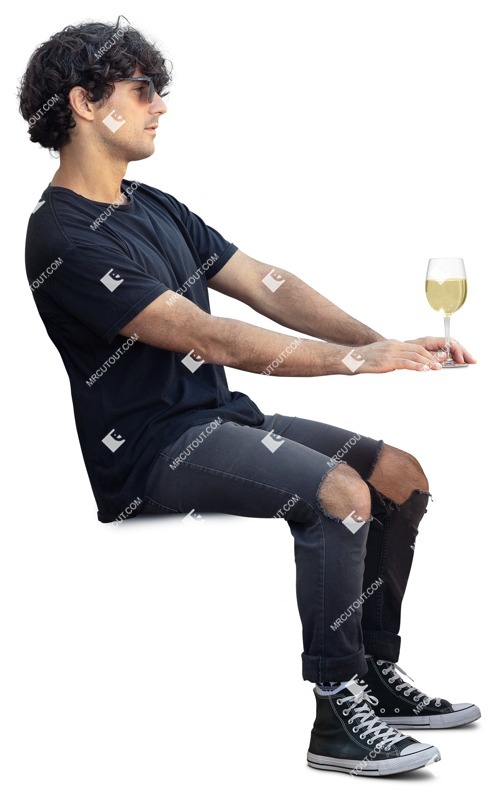Man drinking wine people png (14239)