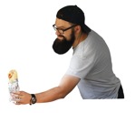 Man eating photoshop people (7497) - miniature