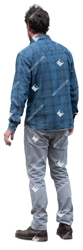 Man eating cut out pictures (16054)