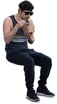 Man eating seated people png (14514) - miniature