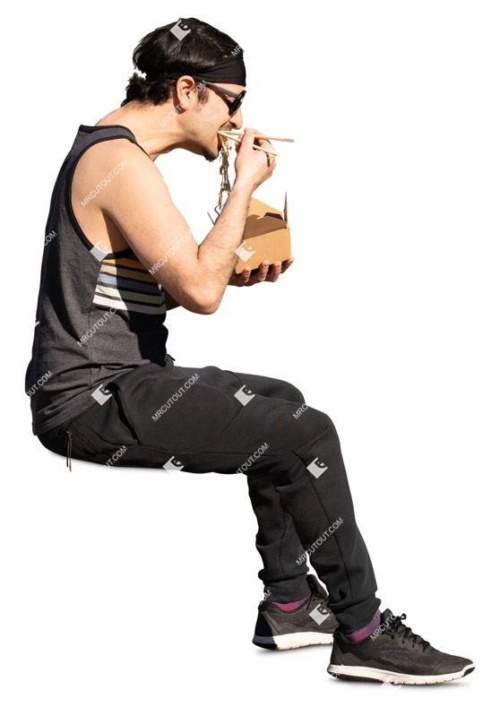 Man eating seated people png (15105)