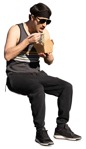 Man eating seated people png (14516) | MrCutout.com - miniature