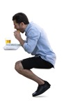 Man eating seated person png (17021) - miniature