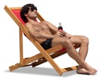 Man in a swimsuit drinking human png (14736) - miniature