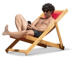 Man in a swimsuit lying people png (14735) | MrCutout.com - miniature