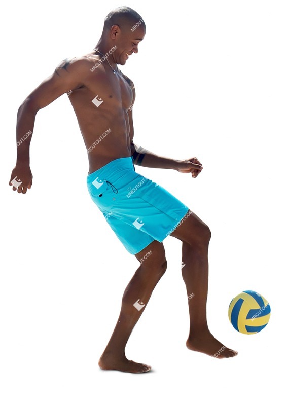 Man in a swimsuit playing soccer person png (7571)