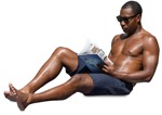 Man in a swimsuit sitting png people (13553) - miniature