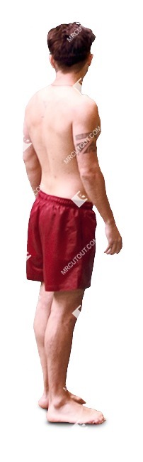 Man in a swimsuit standing person png (7678)