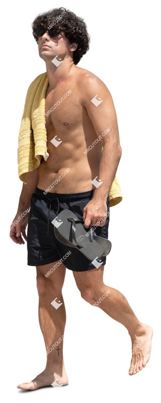 Man in a swimsuit walking png people (15092)