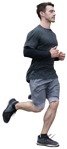 Man jogging wearing grey sports clothes  - people png - miniature
