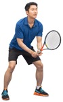 A front angle view of an Asian tennis player - person png - miniature