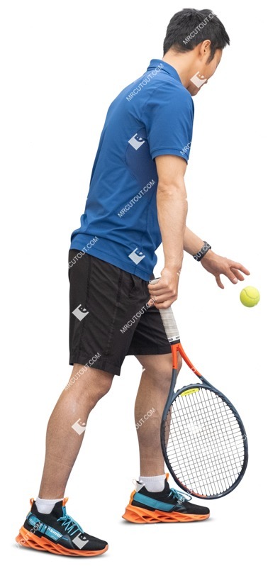Man playing tennis entourage people (12984)