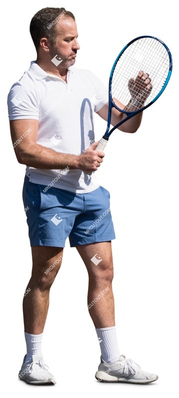 Man playing tennis cut out people (16283)