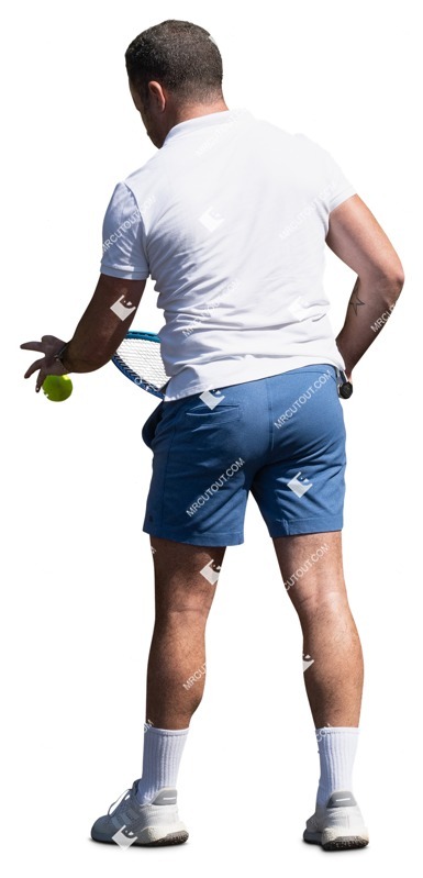 Man playing tennis cut out people (16446)