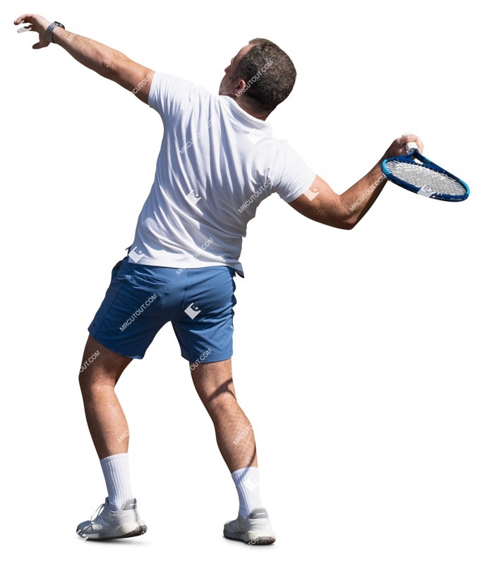 Man playing tennis cut out people (16193)