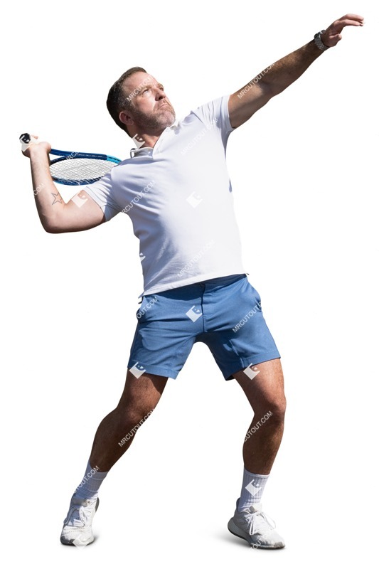 Man playing tennis cut out people (16304)