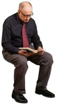 Man reading a book people png (8902) - miniature