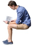 Man reading a book people png (9589) - miniature