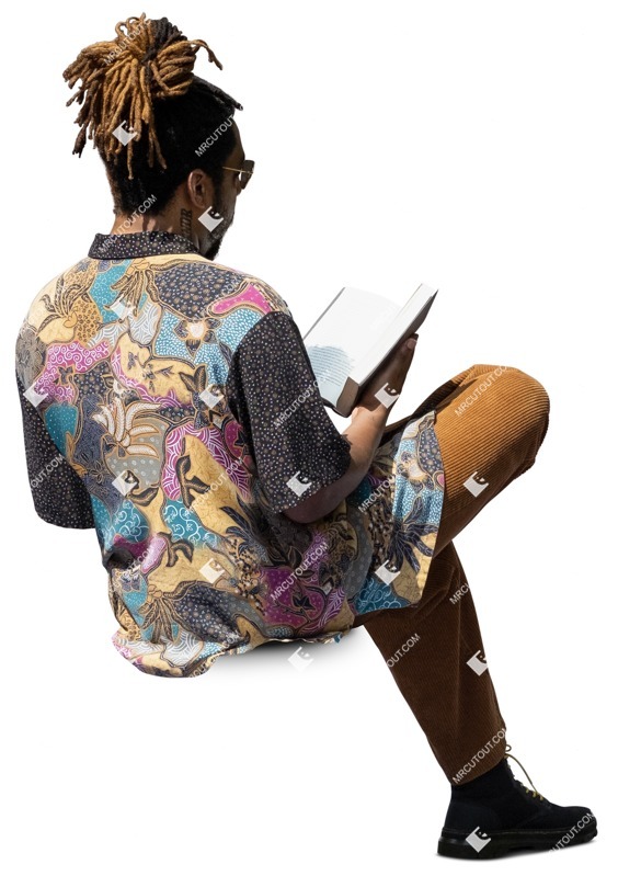 Man reading a book people png (14061)