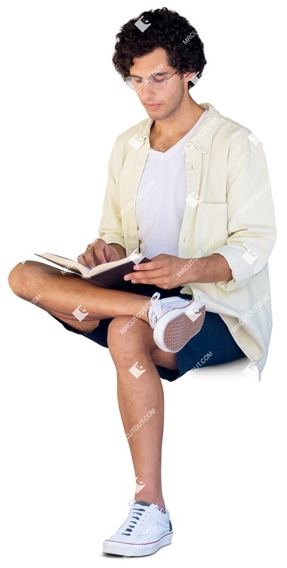 Man reading a book people png (14439)
