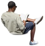 Man reading a book people png (13534) - miniature