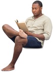 Man reading a book png people (13546) - miniature