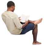 Man reading a book png people (13551) - miniature