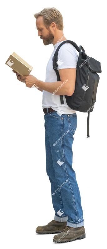 Man reading a book human png (13577)
