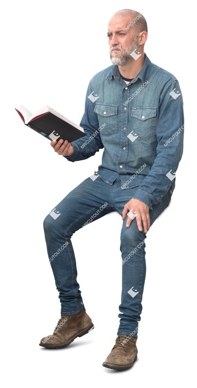 Man reading a book human png (15295)