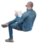 Man reading a book png people (11991) - miniature